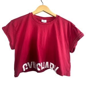 Gymshark Red Cropped Logo Tee Shirt Women’s Medium